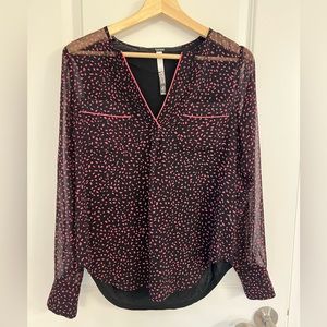 Pink and Black Blouse- Size Small. Perfect for Work